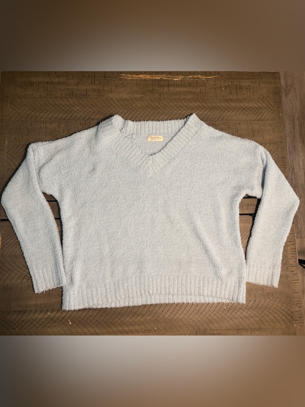 Cozy V-Neck Sweater in Light Blue by
